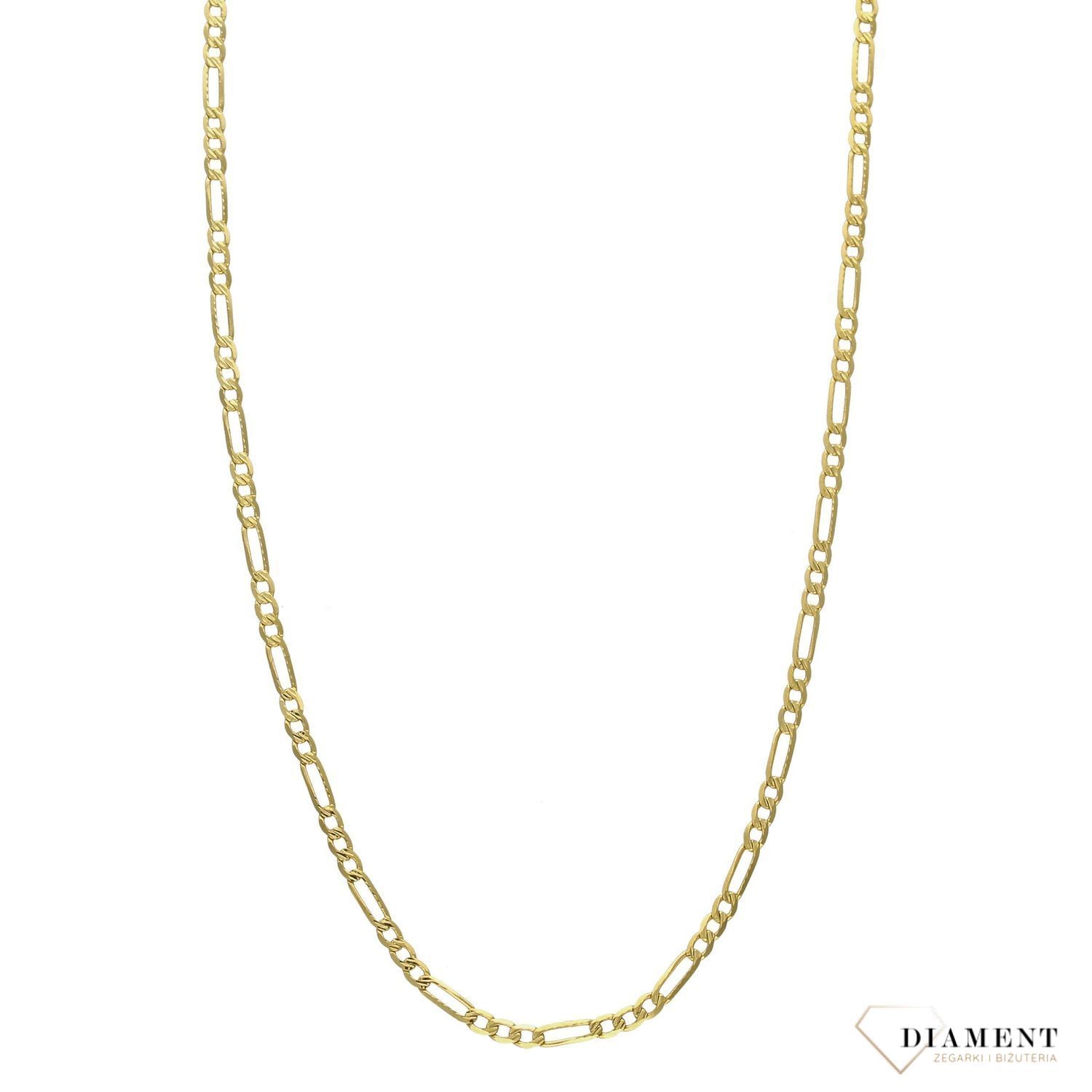 Złoty łańcuszek 585 Figaro Pave 2 mm DIA-LAN-3149PAVE-585 2mm (1).jpg